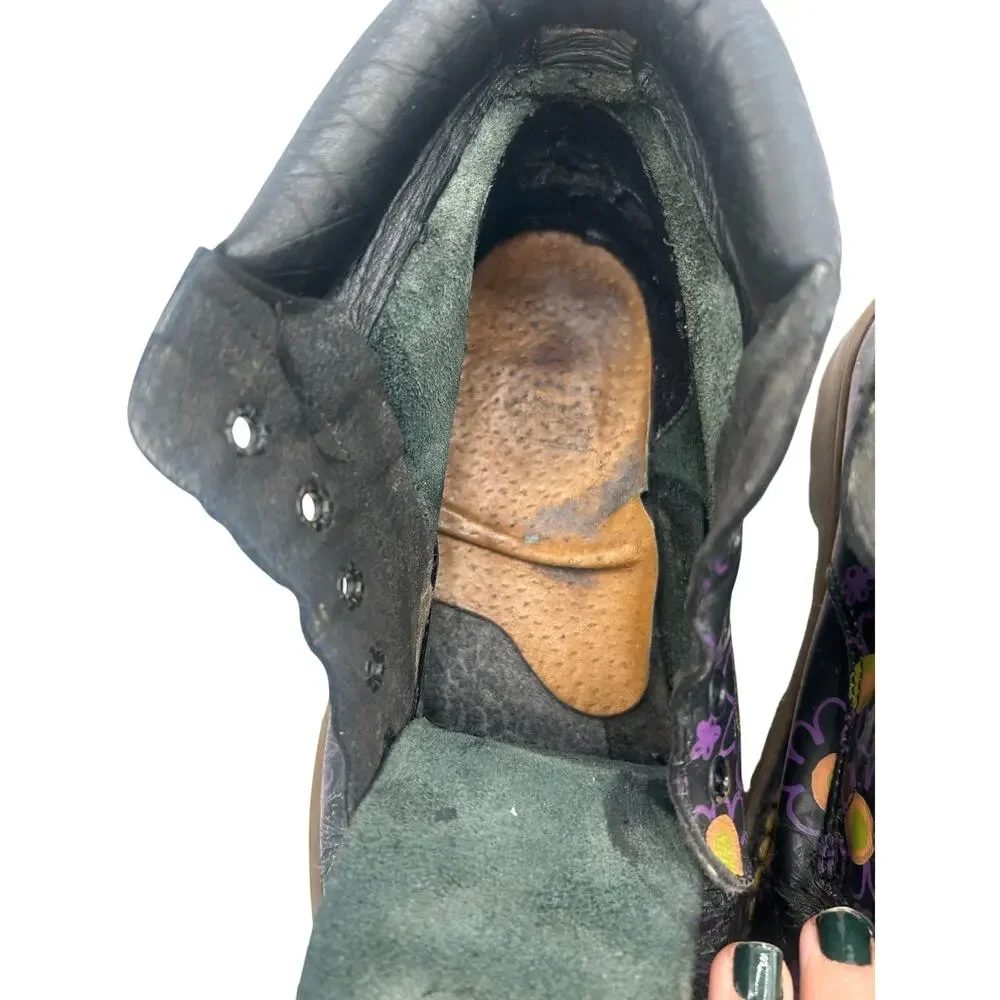 Rare Vintage Made in England Dr. Martens boots bold retro floral Print SZ 8 Y2k - Picture 11 of 11